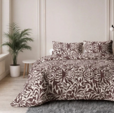 Denzo Lazy Dekbed Rood/Bruin Met Kussenslopen Denzo Lazy Dekbed Rood/Bruin Met Kussenslopen