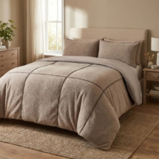 Dekbedovertrek Teddy Trim Taupe 140x200/220 Dekbedovertrek Teddy Trim Taupe 140x200/220