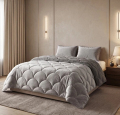 Lazy Teddy/Velvet Taupe/Grijs 240x200cm + 2x60x70- Lazy Teddy/Velvet Taupe/Grijs 240x200cm + 2x60x70cm-